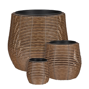 Cache-Pot Bambou Marron Ø17 Ht 17cm