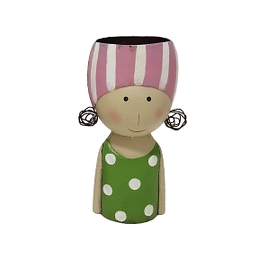 Cache-Pot Tete Enfant Metal 18 X 12 Ht 30cm