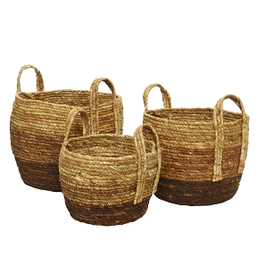 Panier Feuille Mais Brun Set De 3 (Ø25,Ø29,Ø33)