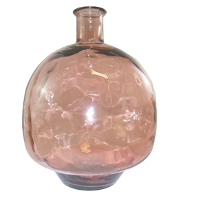 vase verre rose ø34 ht 43.5cm