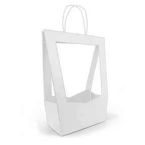 Sac médaillon blanc 30 x 16 ht 50cm (x5)