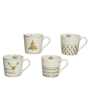 Mug noël porcelaine blanc ø9.7 ht 9.1cm