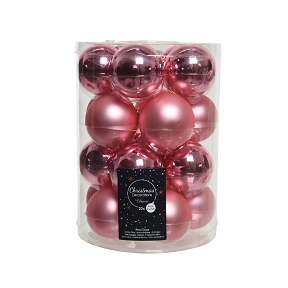 Boules noël verre rose assorties ø60mm (x 20)