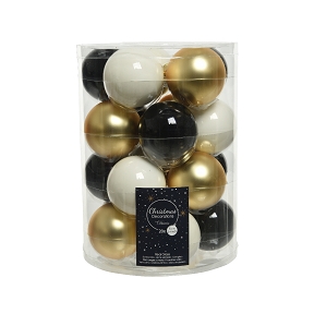 Boules noël verre blanc assorties ø60mm (x 20)