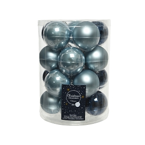 BOULES NOEL VERRE BLEU ASSORTIES Ø60MM X 20