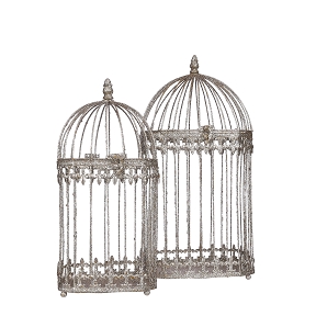 Cage métal champagne ø20 ht 44cm