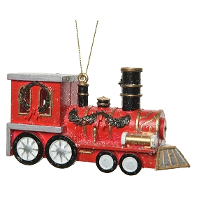 Train résine rouge 12 x 4 ht 6 cm