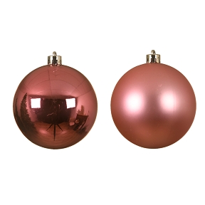 Boules noël plastique rose brillant ø 100 mm (x4)