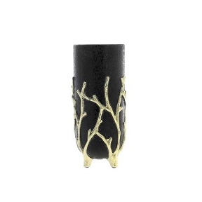 Vase corail noir sur pied ø13.5 ht 30cm