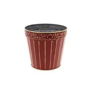 CACHE-POT ZINC ROUGE PATINE OR Ø15 HT 15CM