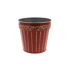 Cache-pot zinc rouge patine or ø18 ht 16.5cm