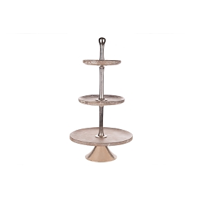 Serviteur bois blanc lave 3 étages ht 51cm