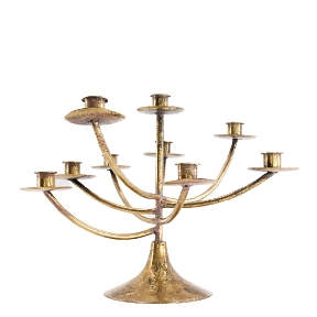 Chandelier métal or 9 bougies 41 x 35 x 29cm