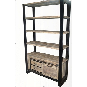 Etagère métal et bois 40 x 120 ht 200cm