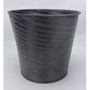 Cache-pot métal gris anthracite ø 9 cm