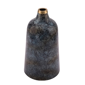 Vase métal bleu marbre ø18 ht 33cm