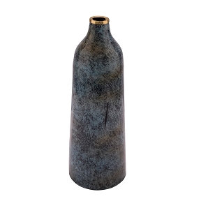 Vase métal bleu marbre ø15ht 40cm