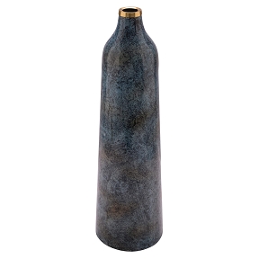 Vase métal bleu marbre ø16ht 50cm