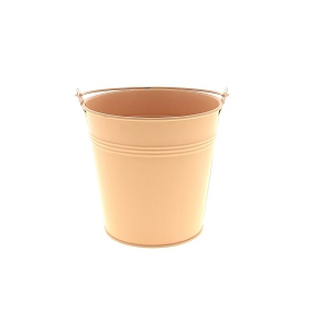 Seau métal saumon ø13 ht 12.5cm