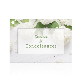 Cartes jeso fleur de fleur "sincères condoléances"