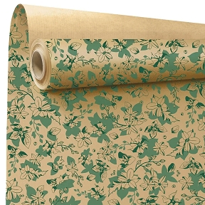 bobine kraft imprime jasmine vert 0.79 x 40m