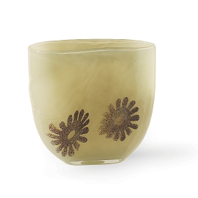 Vase verre fleurs marron