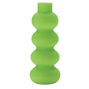 Vase verre vert vagues