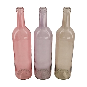 Bouteille verre rose ø7.5 ht 30cm