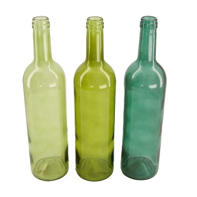 Bouteille verre vert ø7.5 ht 30cm