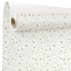 Bobine kraft imprimé porcelaine vert 0.79 x 40m