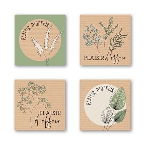Etiquettes jeso quatro "plaisir d'offrir"