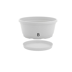 Coupe plastique rumba blanc ø22 + soucoupe