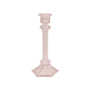 Chandelier verre rose pâle ht 24.5cm