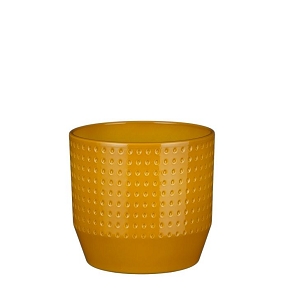 Cache-pot céramique ocre ø17.5 ht 16cm