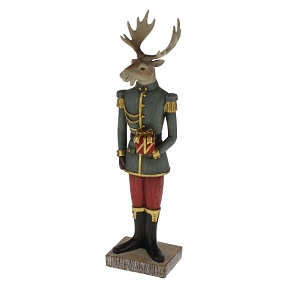 Cerf soldat résine ht 37cm