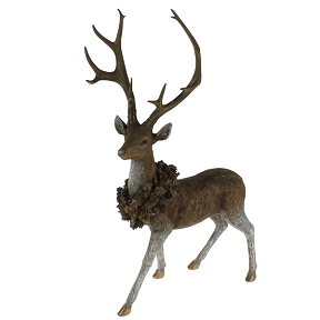 Cerf résine brun-or 45 x 29 ht 72cm