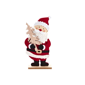 Pere Noel Feutrine Sur Socle Ht 35.5cm