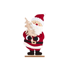 Pere Noel Feutrine Sur Socle Ht 46cm