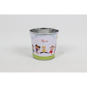 Cache-pot métal "merci" ø8.5 ht 8cm