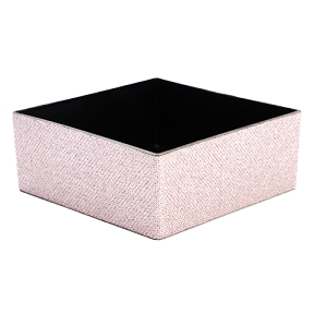 Coupe Resine Carre Rose Brillant 15 X 15 Ht 6cm