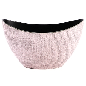 Coupe Resine Bateau Rose Brillant 24 X 10 Ht 9cm