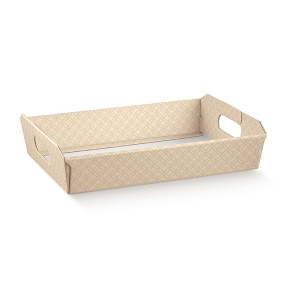 Coupe carton matelassé beige 31 x 22 ht 9cm