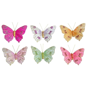 Papillons 10 cm assortis (x 12)