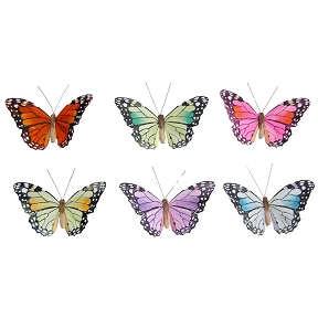 Papillons 12.5 cm assortis (x 12)