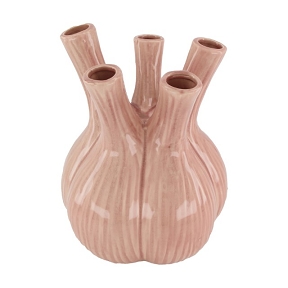 Vase Ceramique Rose 22 X22 Ht 28cm