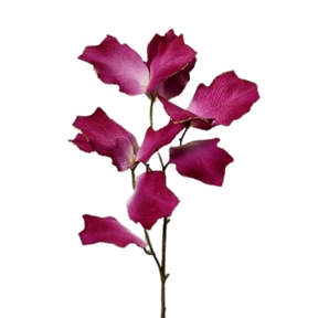 Branche Feuilles Pailletées Fuchsia 70cm