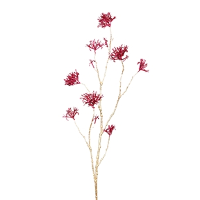 Branche Fleurie Pailletée Rose 107cm