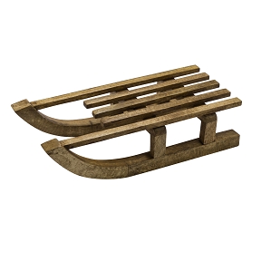 Luge Bois Naturel 47 X 22.5 Ht 13cm