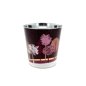 Cache-pot métal "foret" parme ø15 ht 15cm