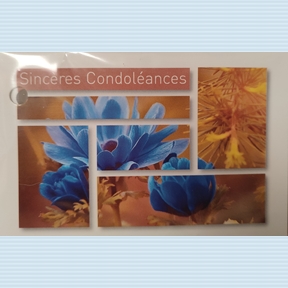 Cartes tendresse "sincères condoléances" x15